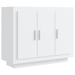 Credenza Bianco Lucido 92x35x75 cm in Legno Compensato