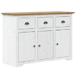 Credenza BODO 115x43x79,5 cm Legno Massello Pino Bianco Marrone