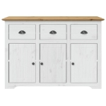 Credenza BODO 115x43x79,5 cm Legno Massello Pino Bianco Marrone