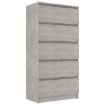 Credenza Cassetti Grigio Cemento 60x35x121 cm Legno Multistrato