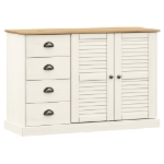 Credenza Cassetti VIGO 113x40x75 cm Legno Massello Pino Bianco