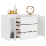 Credenza con 3 Cassetti Bianca 120x41x75 cm in Truciolato