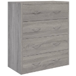 Credenza con 4 Cassetti 60x30,5x71 cm Grigio sonoma