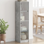 Credenza con Ante in Vetro Grigio Cemento 35x37x142 cm