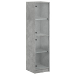 Credenza con Ante in Vetro Grigio Cemento 35x37x142 cm