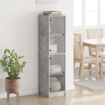 Credenza con Ante in Vetro Grigio Cemento 35x37x142 cm