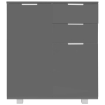 Credenza con Finitura Lucida Grigia 71x35x80 cm in Truciolato