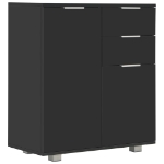 Credenza con Finitura Lucida Nera 71x35x80 cm in Truciolato