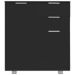 Credenza con Finitura Lucida Nera 71x35x80 cm in Truciolato