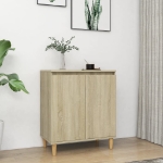 Credenza con Gambe Legno Massello Sonoma 60x35x70cm Multistrato