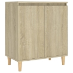 Credenza con Gambe Legno Massello Sonoma 60x35x70cm Multistrato