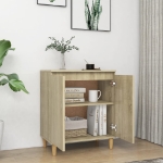 Credenza con Gambe Legno Massello Sonoma 60x35x70cm Multistrato