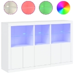 Credenza con Luci LED Bianca 162x37x100 cm