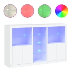 Credenza con Luci LED Bianca 162x37x100 cm