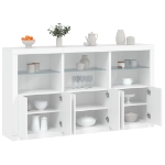 Credenza con Luci LED Bianca 181,5x37x100 cm