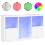 Credenza con Luci LED Bianca 181,5x37x100 cm