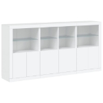 Credenza con Luci LED Bianca 202x37x100 cm