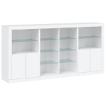 Credenza con Luci LED Bianca 202x37x100 cm