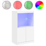 Credenza con Luci LED Bianca 60,5x37x100 cm