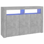 Credenza con Luci LED Grigio Cemento 115,5x30x75 cm