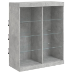 Credenza con Luci LED Grigio Cemento 81x37x100 cm