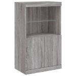 Credenza con Luci LED Grigio Sonoma 60,5x37x100 cm