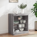 Credenza con Luci LED Grigio Sonoma 60,5x37x67 cm