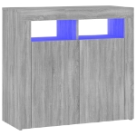 Credenza con Luci LED Grigio Sonoma 80x35x75 cm