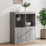 Credenza con Luci LED Grigio Sonoma 81x37x100 cm