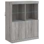 Credenza con Luci LED Grigio Sonoma 81x37x100 cm