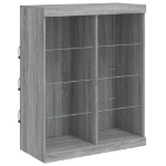 Credenza con Luci LED Grigio Sonoma 81x37x100 cm