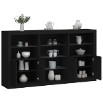 Credenza con Luci LED Nera 181,5x37x100 cm