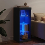 Credenza con Luci LED Nera 41x37x100 cm