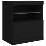 Credenza con Luci LED Nera 60x37x67 cm