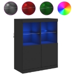 Credenza con Luci LED Nera 81x37x100 cm