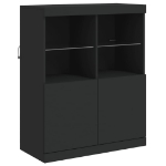 Credenza con Luci LED Nera 81x37x100 cm