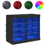 Credenza con Luci LED Nera 81x37x67 cm