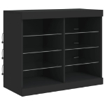 Credenza con Luci LED Nera 81x37x67 cm