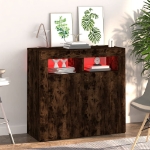 Credenza con Luci LED Rovere Fumo 80x35x75 cm