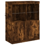 Credenza con Luci LED Rovere Fumo 81x37x100 cm