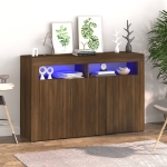 Credenza con Luci LED Rovere Marrone 115,5x30x75 cm