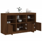 Credenza con Luci LED Rovere Marrone 123x37x67 cm