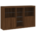 Credenza con Luci LED Rovere Marrone 162x37x100 cm