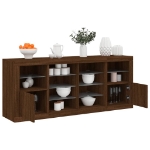 Credenza con Luci LED Rovere Marrone 163x37x67 cm