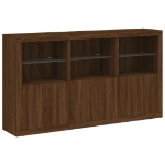 Credenza con Luci LED Rovere Marrone 181,5x37x100 cm