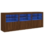 Credenza con Luci LED Rovere Marrone 181,5x37x67 cm