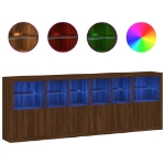 Credenza con Luci LED Rovere Marrone 283x37x100 cm