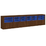 Credenza con Luci LED Rovere Marrone 283x37x67 cm