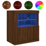 Credenza con Luci LED Rovere Marrone 60,5x37x67 cm