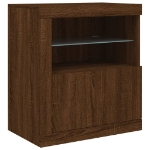 Credenza con Luci LED Rovere Marrone 60,5x37x67 cm